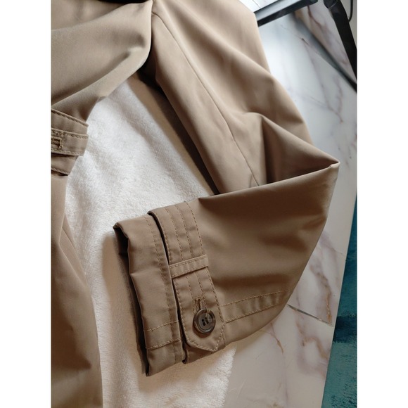 Worthington womens double-breasted Clasic trench coat beige/khaki color Sz Small - Picture 9 of 16